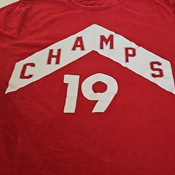 Champs Men's Cotton Logo Short Sleeves T-shirt Medium Ruby Red/White - Picture 14 of 16